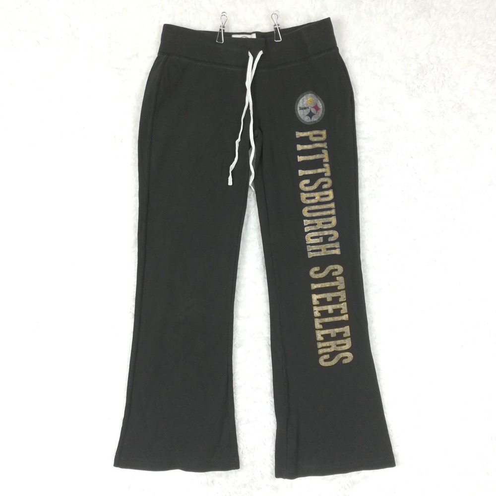 Pittsburgh Steelers '47 Womens Pants Wide Leg Sweatpants Black Fleece M